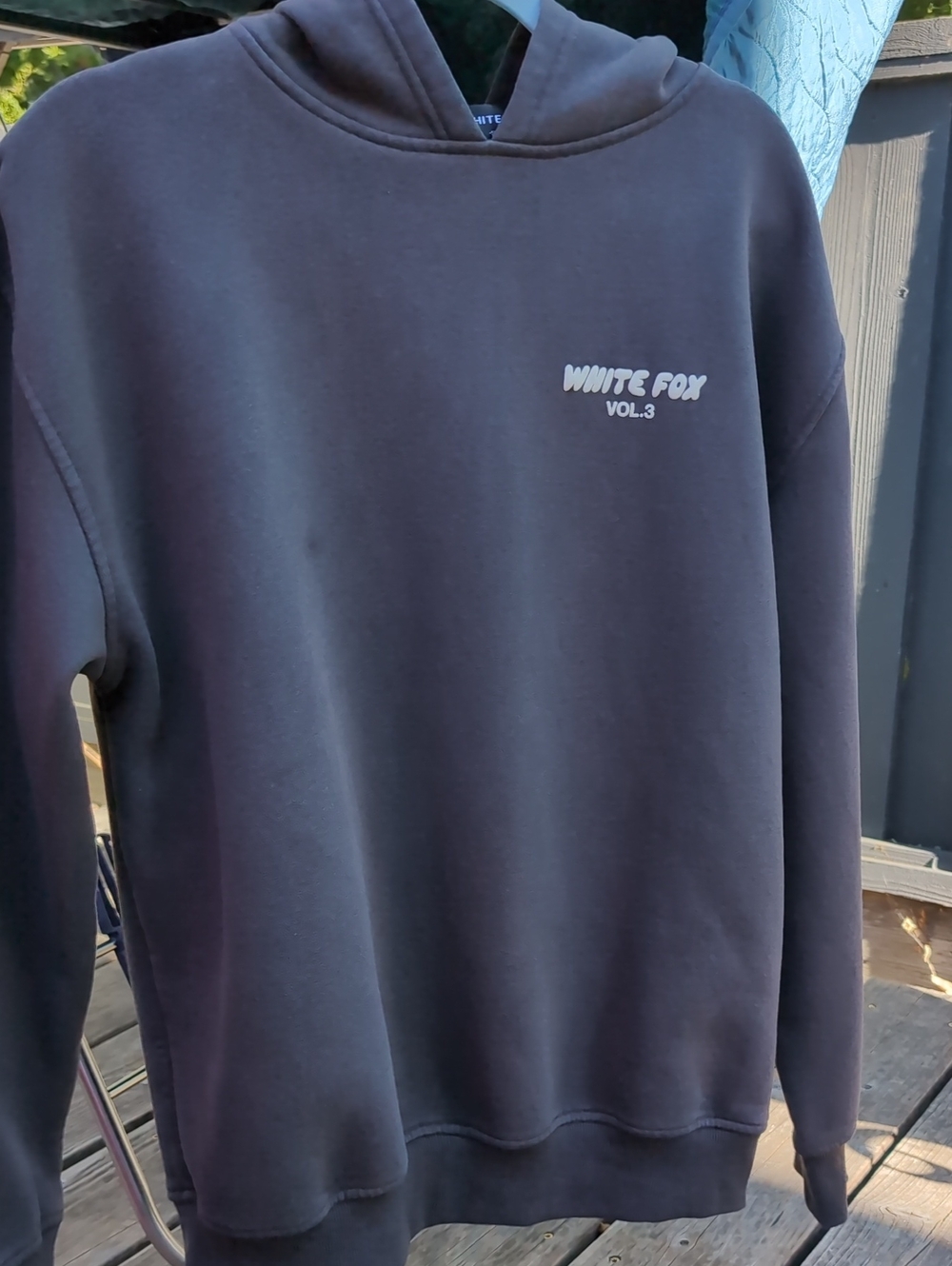 White Fox slate grey hoodie S/M size